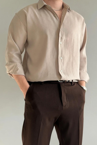 Trendyol Kollektion Stone Modal Soft Textured Regular Fit Sommergewebtes Herr...
