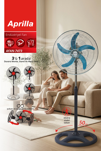 Aprilla AFAN-7473 Endüstriyel Fan | 3’ü 1 Arada & 50 cm & 3 Kademe & Salınım