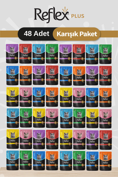 Reflex Karışık Soslu Kedi Yaş Maması Kedi Pouch 85 Gr - 48 Adet