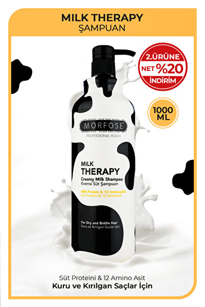 Morfose Milk Therapy Şampuan 1000 ml - Süt Proteinli, Onarıcı, Besleyici Etki