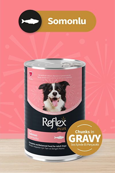 Reflex Plus Gravy Somonlu Et Parçacıklı Köpek Konservesi 400 Gr