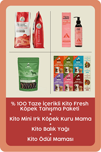 kito Mini Irk Tanışma Paketi (MİNİ IRK KÖPEK MAMASI FRESH TANIŞMA PAKETİ FISH...