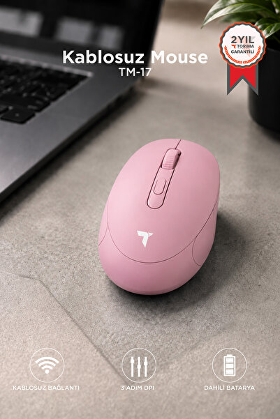 Torima Mouse Çift Modlu Sessiz Kablosuz Fare TM17 Pembe