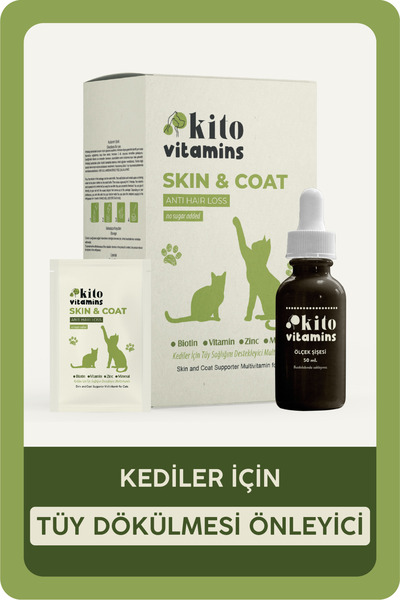 kito Skin & Coat Kediler Için Multivitamin (TÜY SAĞLIĞI DESTEKLEYİCİ TÜY DÖKÜ...