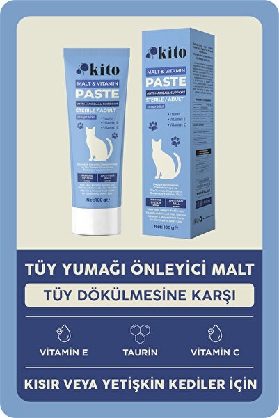 kito Kısır Veya Yetişkin Kedilerde Tüy Yumağı Önlemeyi Ve Bağışıklığı Destekl...