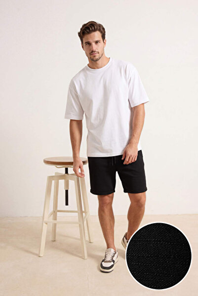 Trendyol Kollektion Schwarze Herren-Shorts und Bermuda aus 100 % Baumwolle mi...