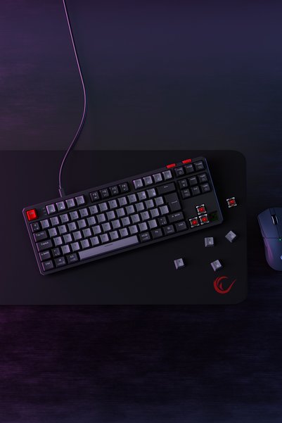 Rampage Yoru Tkl Type-c Outemu Rgb Red Swich Mekanik Oyuncu Klavyesi- Gri/siyah