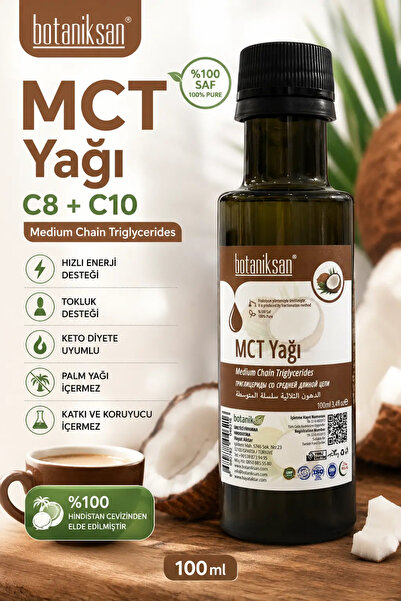 botaniksan Mct Oil Yağı 100ml (ORTA ZİNCİRLİ TRİGLİSERİTLER) Liquid
