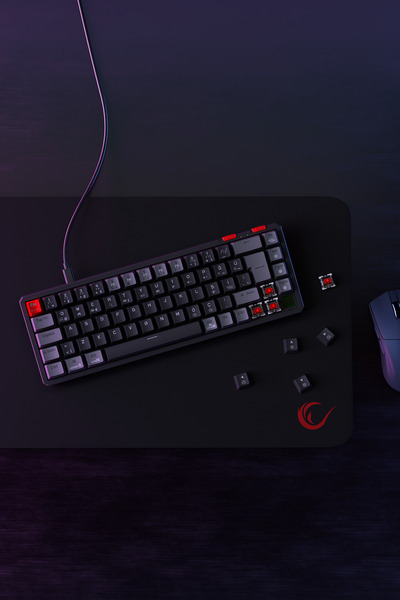 Rampage YORU Mini RGB Mekanik Gaming Oyuncu Klavyesi – Outemu Red Switch, Hot-Swap, Anti-Ghosting Siyah/Gri