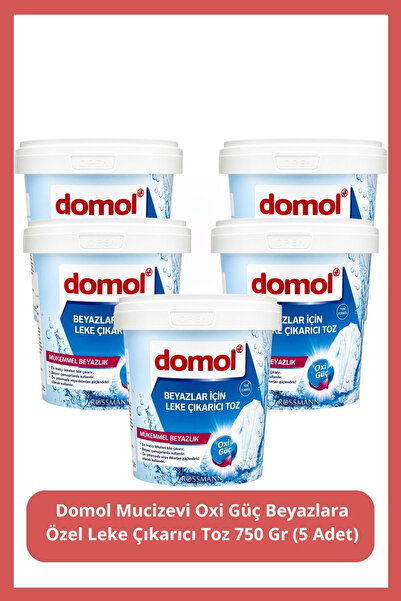 DOMOL Beyazlara Özel Leke Çıkarıcı Toz Oxi Güç 750 gr X5 Adet