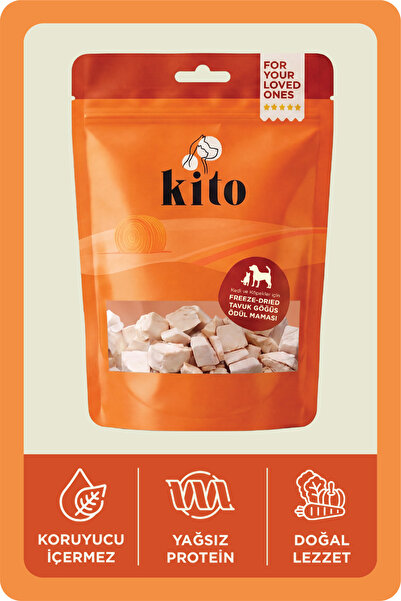 kito Freeze Dried Tavuk Göğüs Kedi Ve Köpekler Için Ödül Maması Doğal, Gluten...