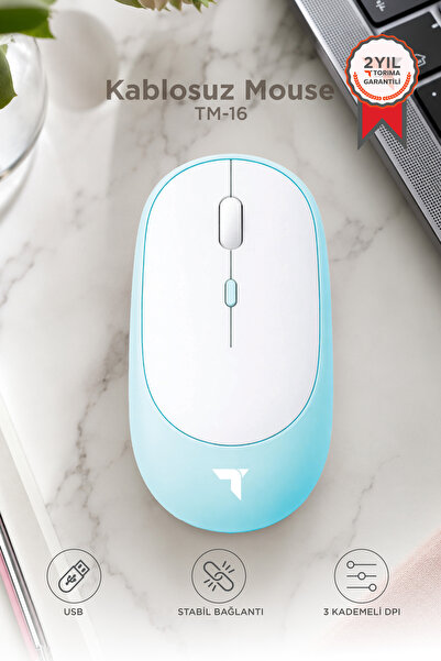 Torima Mouse Çift Modlu Sessiz Kablosuz Fare TM16 Mavi