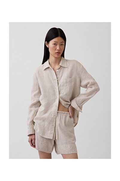 GAP THE RELAXED SHIRT - LINEN FLAX LINEN 100% Linen L
