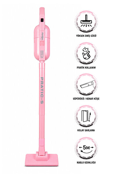 Fantom Pratic-S P1200 Toz Torbasız Dikey Süpürge Pembe