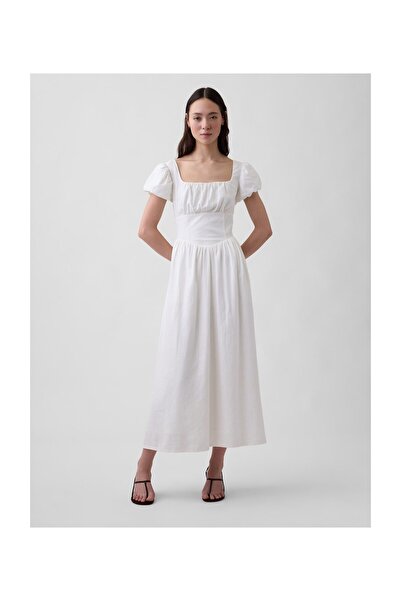 GAP Льняна максі-сукня SS DROPWAIST, нова, біло-кремового кольору, 55% льон, ...