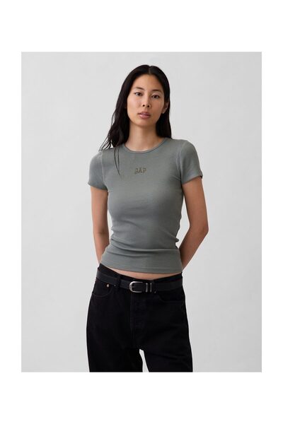 GAP FRCH SS MOD 2X2 LOGO TEE VINTAGE PALM 38% Modal Convențional, 34% Bumbac ...
