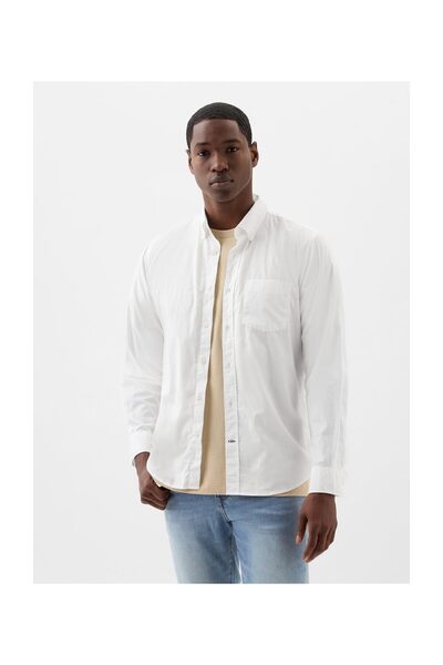 GAP V-LS POPLIN STANDARD ELASTIC ALB OPTIC 98% Bumbac Convențional, XL