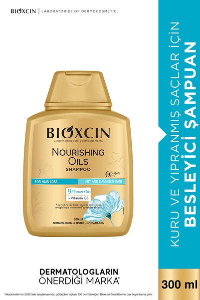 Bioxcin Besleyici Yağlar Yoğun Bakım Şampuanı 3x300 ml - Sülfatsız, İşlem görmüş, Yıpranmış Saçlar İçin