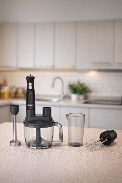 Arzum AR1204 Starchef Pro 1800W 4 Bıçaklı 1.5 L Hazneli 2 Kademeli Multi Blender Seti, Siyah
