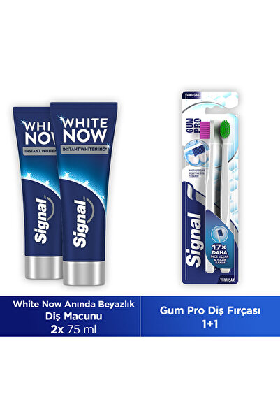 Signal White Now Diş Macunu Original Anında Beyazlık x2 + Gum Pro 1+1 Diş Fır...