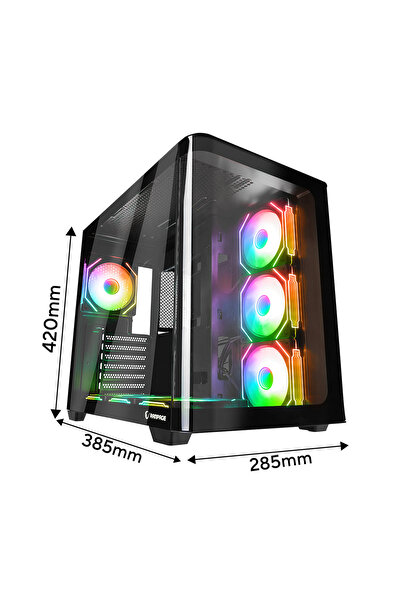 Rampage Loopy Siyah 7x12cm ARGB Fan Kontrolcü Temperli Cam Kumandalı ATX Mid-...