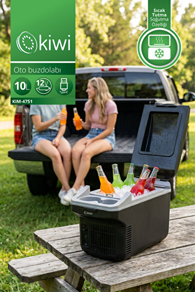 Kiwi KIM-4751 Oto Buzdolabı | 10 L & 12V DC & Termoelektrik Soğutma & Type-C
