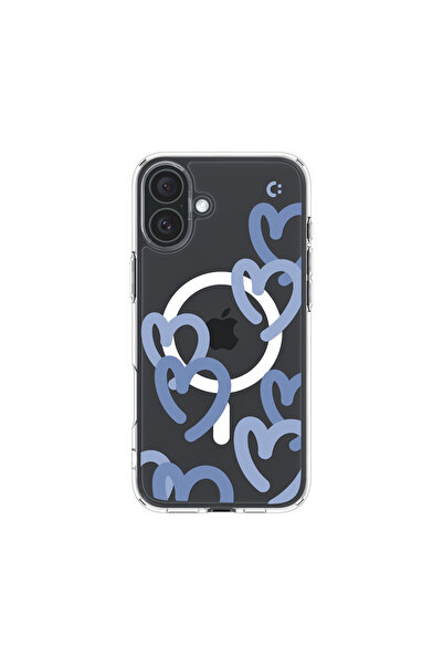Spigen iPhone 16 Kılıf Ultra Hybrid MagFit MagSafe özellikli Hearts Denim - A...