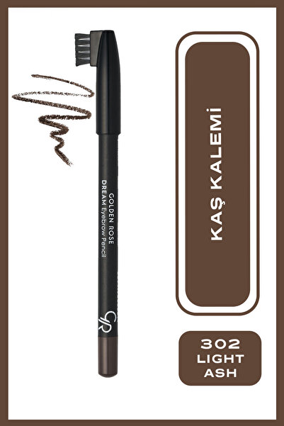 Golden Rose Dream Eyebrow Pencil No: 302 Light Ash - Şekillendirici Fırçalı K...