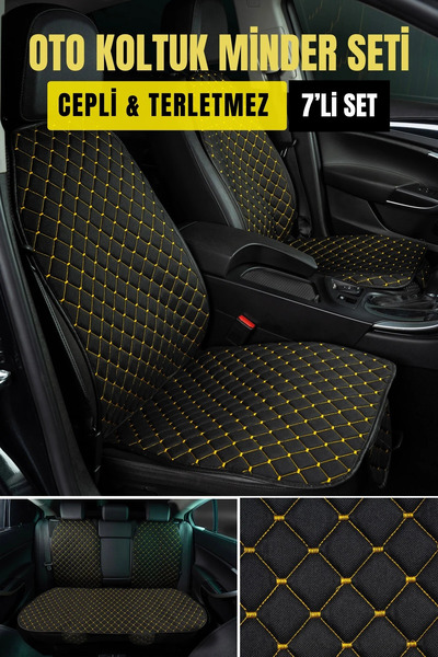 ECARTEKS PREMİUM QUALİTY CAR ACCESSORİES Terletmez Cepli Oto Koltuk Minder Se...