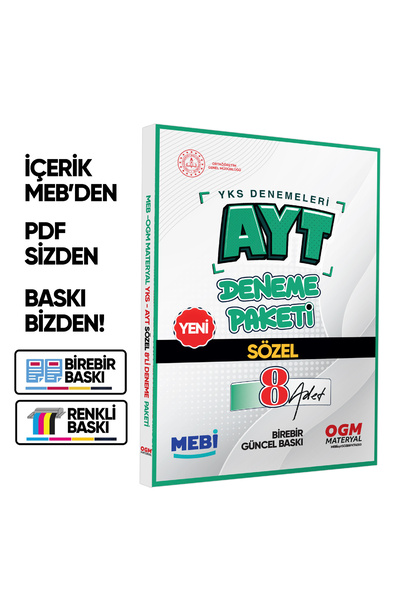 Karakutu Yayınları YKS-AYT MEBİ Güncel SÖZEL 8li Seri Deneme Fasikül Paketi (...