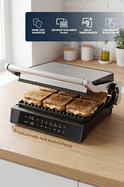 Sinbo Ssm-2596 Digital Display Temperature and Time Display Cast Iron Grill a...