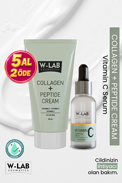 W-Lab Cosmetics Vitamin C Serum 30 ml ve Collagen Peptide Krem 50 ml Set