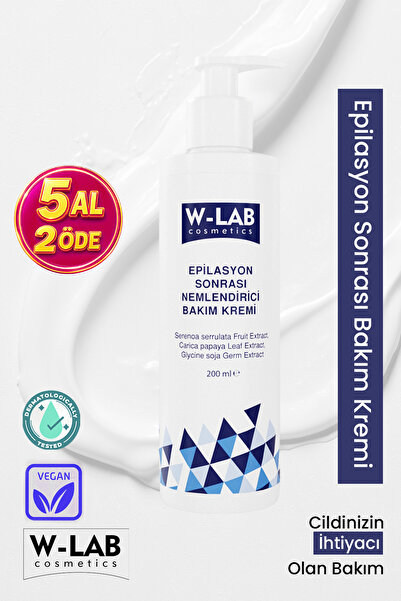 W-Lab Cosmetics Epilasyon Sonrası Nemlendirici Bakım Kremi 200 ml - Tüy Azalt...
