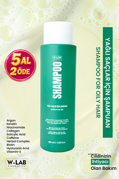 W-Lab Cosmetics Yağlı Saçlar İçin Şampuan 400 Ml