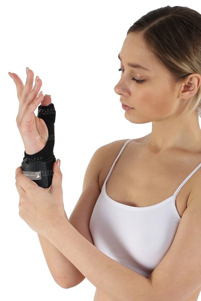Flexy Medical Hand Wrist Brace with Metal Support (DE QUERVAIN) Thumb Support Ligament Joint Fracture Dislocation Pain Sportsman