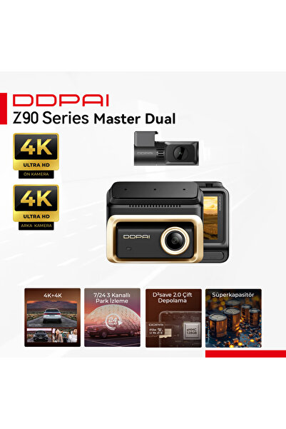 DDPAI Z90 Master Dual Araç Kamerası Ön Arka Kamera 4K Kayıt WiFi GPS