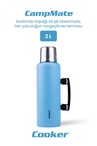 Cooker CampMate 2 Litre Paslanmaz Çelik Termos Mavi CKR2128
