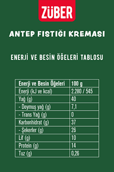 Züber Antep Fıstığı Kreması 200g