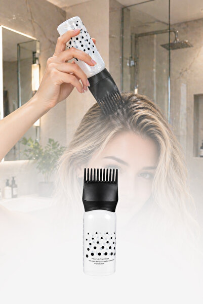 omilife Saç Boyama Şişesi Tarak Uçlu Yağ Uygulama Şişesi Delikli Şişe Saç Bak...
