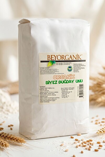 BEYORGANİK Organik Tam Siyez Buğday Unu 1kg (PESTİSİT VE AFLATOKSİN ANALİZLİ)