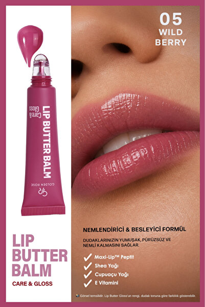 Golden Rose Lip Butter Balm No: 05 Wild Berry - Nemlendirici ve Parlatıcı Dud...