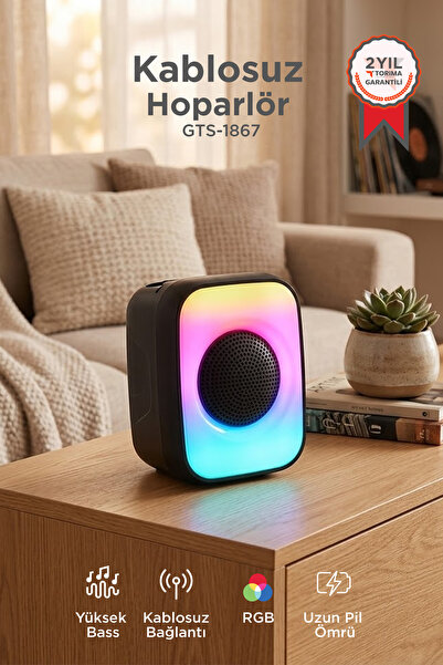Torima Bluetooth Hoparlör Işıklı Taşınabilir Speaker GTS1867 Siyah