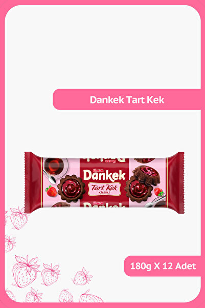 Ülker DANKEK Tart Çilekli Kek - 30 gram - 12 Adet