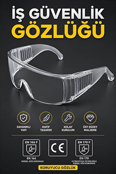 Badem10 İş Güvenlik Güvenliği Gözlüğü Antifog Buğulanmaz Laboratuvar Tam Koru...