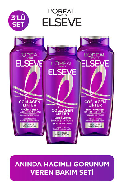 ELSEVE 3’lü Collagen Lifter [Kolajen Peptitleri] İçeren Hacim Veren Saç Bakım...