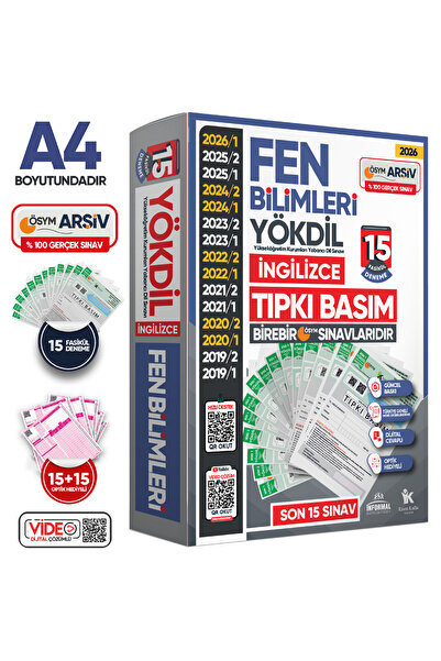 Karakutu Yayınları 2026 YÖKDİL İngilizce FEN BİLİMLERİ ÖSYM Çıkmış Soru Tıpkı...