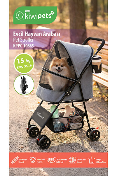 Tiny Kiwipets KPPC-10865 Evcil Hayvan Arabası | Katlanabilir & 360° Teker & K...
