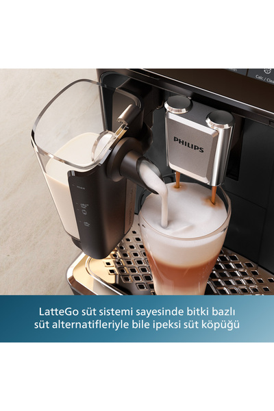Philips 3300 Serisi LatteGo Tam Otomatik Espresso Makinesi, AquaClean Filtre, 6 İçecek Hazırlama, EP3343/50