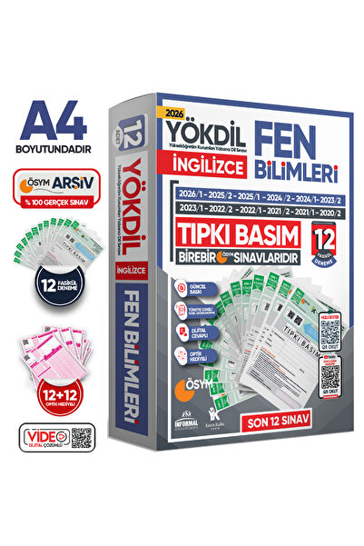 Karakutu Yayınları 2026 YÖKDİL İngilizce FEN BİLİMLERİ ÖSYM Çıkmış Soru Tıpkı...