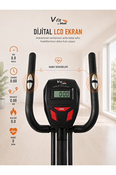Voit V-fit By Voit Manyetik Eliptik Bisiklet Sessiz Çalışan Elden Nabız Ölçerli Kondisyon Aleti